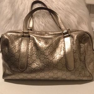 Authentic Gucci silver leather purse